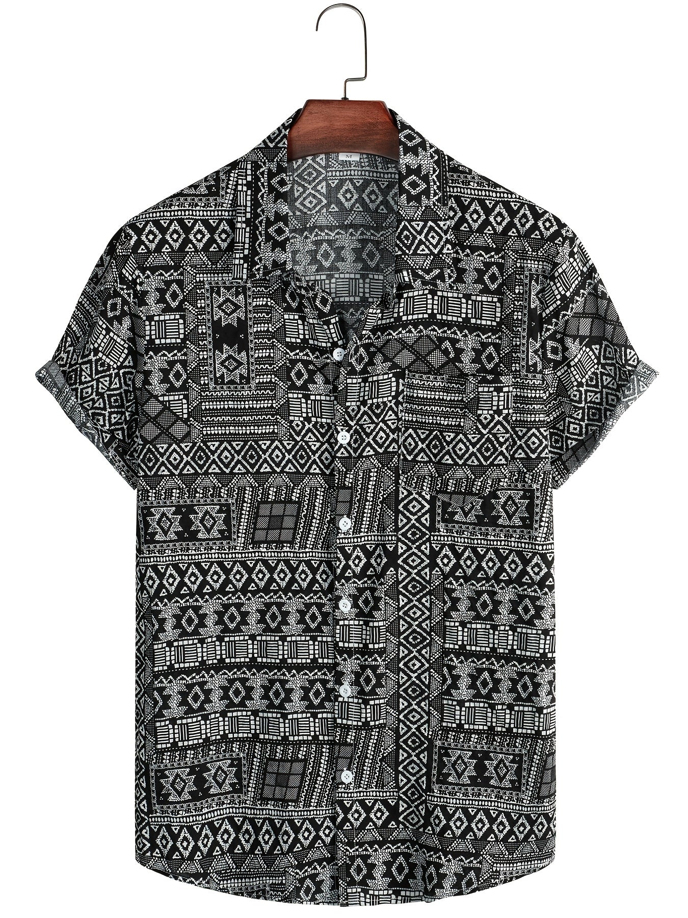 Men's Boho Style Short Sleeve Shirt for Spring/Summer