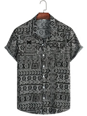 Men's Boho Style Short Sleeve Shirt for Spring/Summer