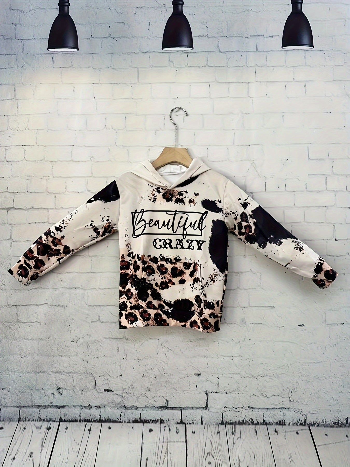 Leopard Print Hoodies Girls Comfy Pullover Kids Clothes