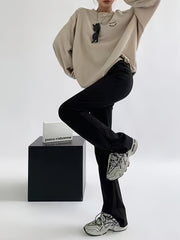 Women's Solid Stretchy High Waist Pants