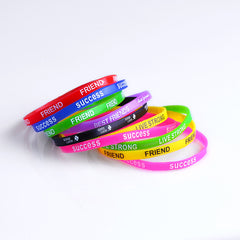 20 Personalized Silicone Wristbands Custom Letter Print Friendship Bracelets
