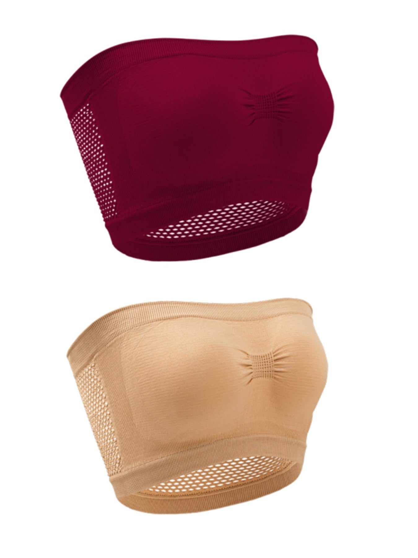2 Pack Plus Size Women's Sexy Convertible Strapless Tube Bra Set