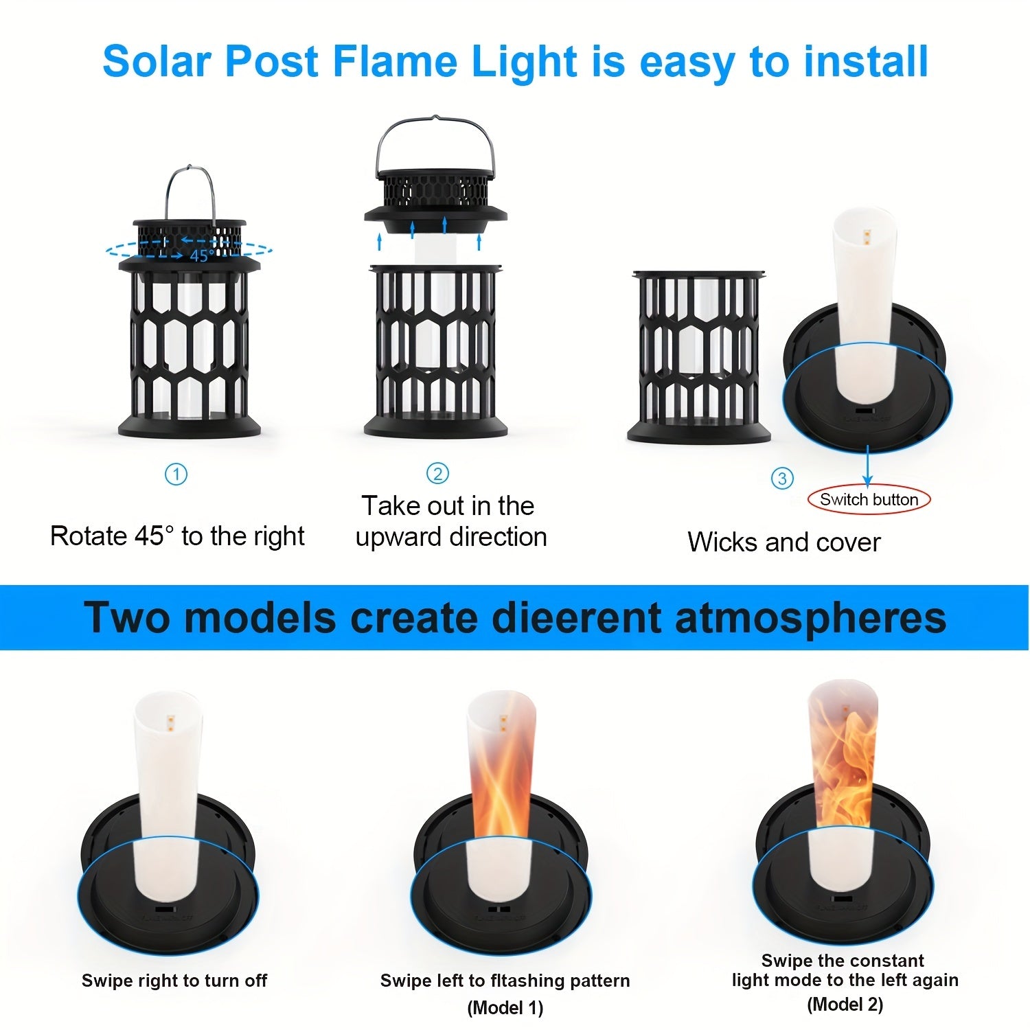 Solar Lanterns Outdoor Hanging Dancing Flame Torch Lights