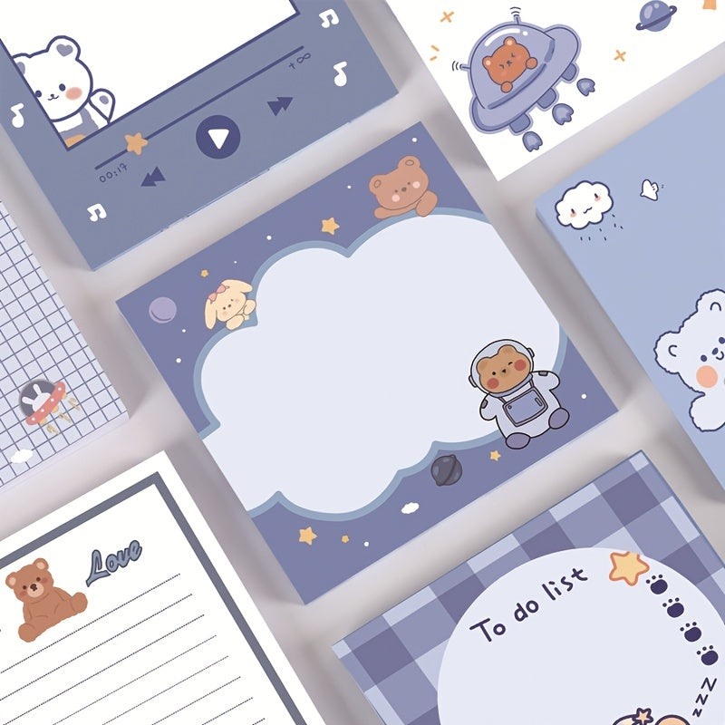 8pcs Soft Bear Sticky Notes for Students & Office Supplies
