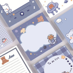 8pcs Soft Bear Sticky Notes for Students & Office Supplies