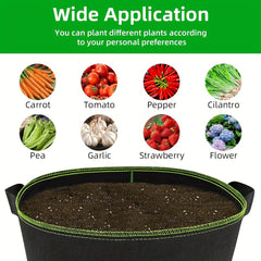 5 Pack Plant Grow Bags Heavy Duty Container Nylon Handles Garden Gardening