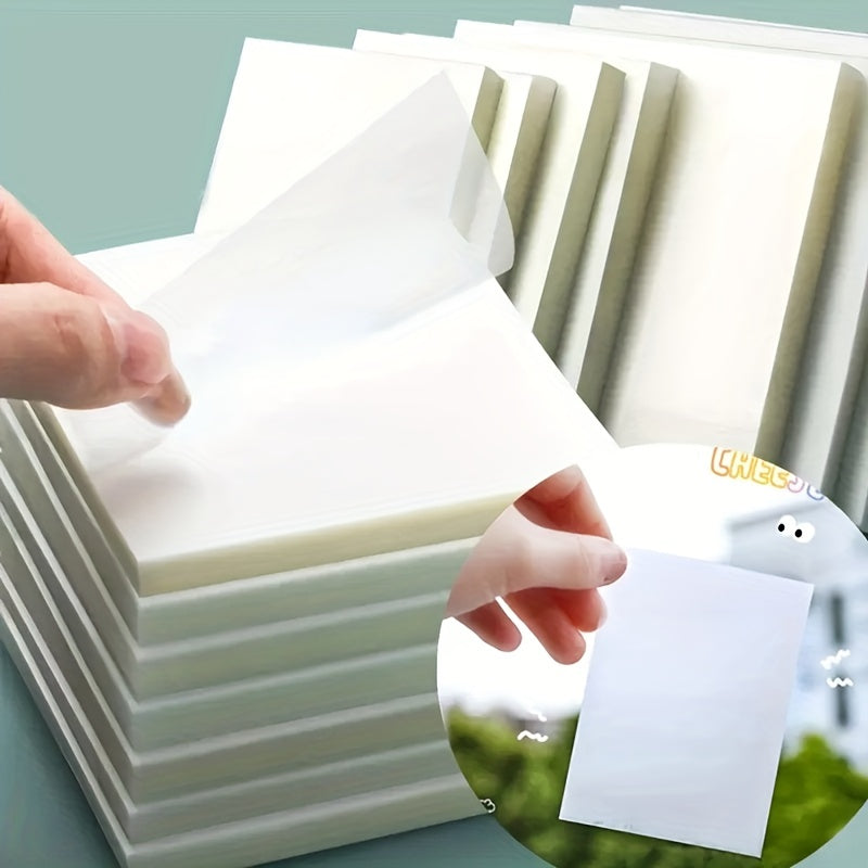 50pc Transparent Sticky Notes - Waterproof Translucent Stickers