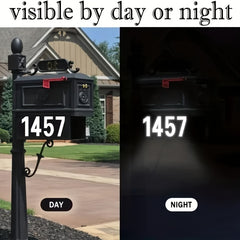 3pcs Reflective Mailbox Number Set Modern Vinyl Waterproof Sticker