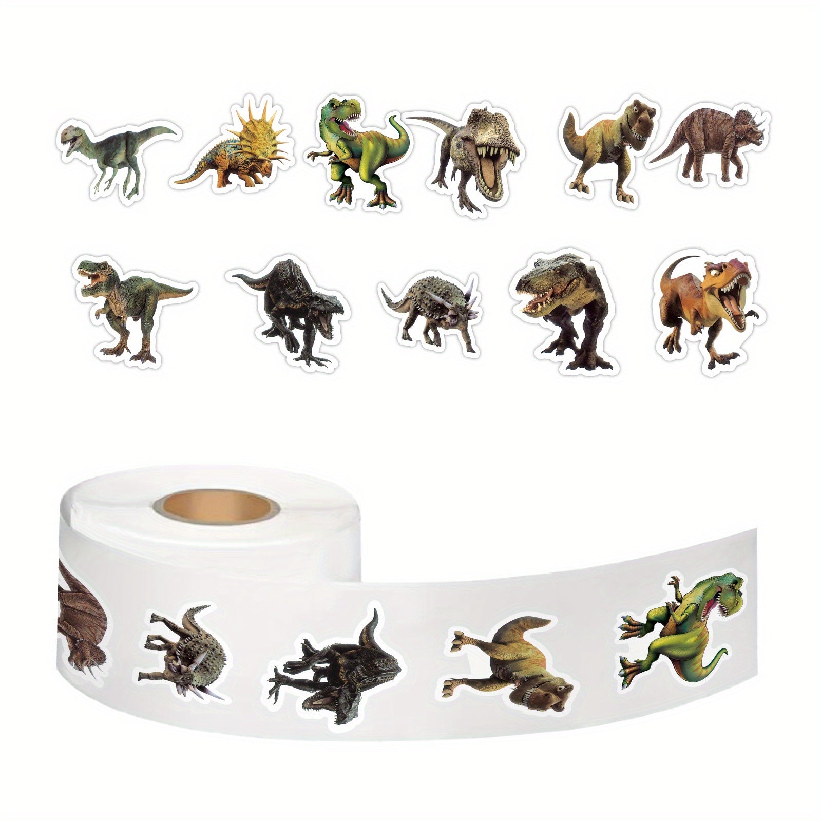 550pcs Dinosaur Sticker Roll - Water Bottle, Laptop, Luggage Decals