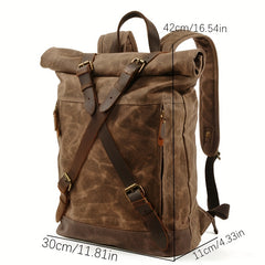 Men's Canvas Backpack Outdoor Travel School Bag Vintage Anti theft Laptop Backpa