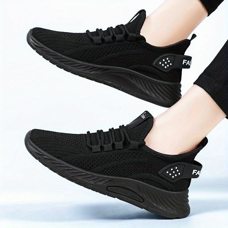 Women's Breathable Woven Sneakers Lace Up Outdoor Shoes Lightweight Mesh Sport