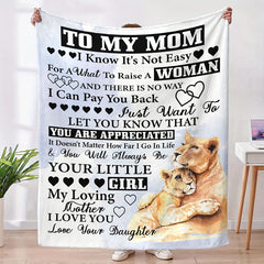 Lion Pattern Blanket Flannel Soft Throw for Camping Travel - Gift for Mom