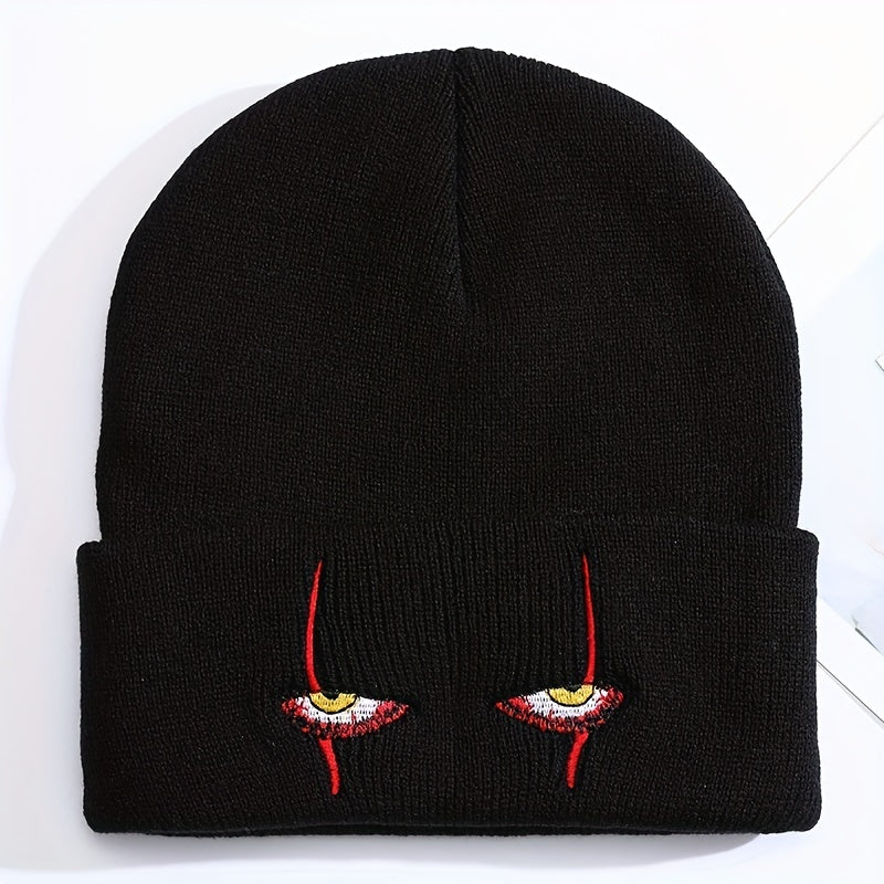 Men's Cartoon Scary Eyes Knit Beanie Hat
