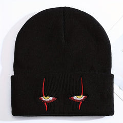 Men's Cartoon Scary Eyes Knit Beanie Hat