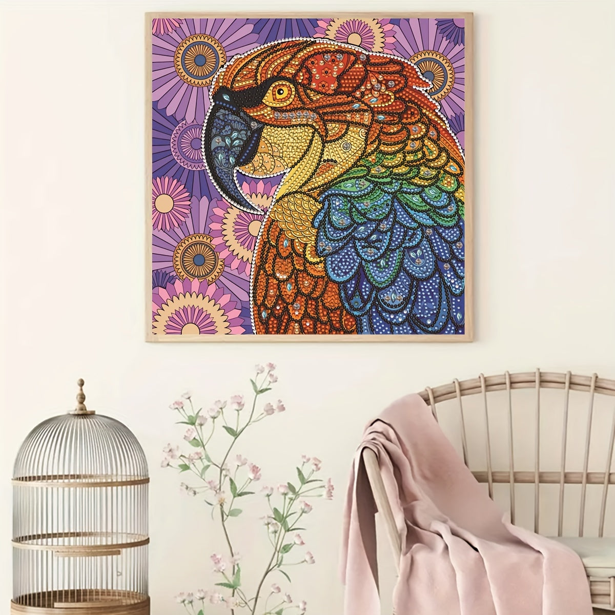Parrot Diamond Painting Kit, DIY 5D Home Wall Decor