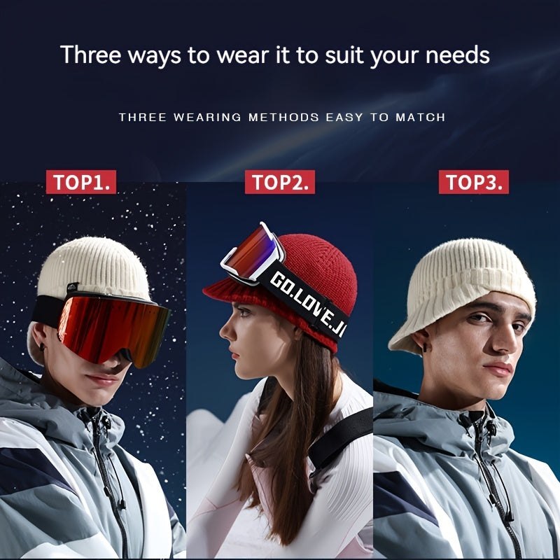 Knitted Skiing Hat Men Women Outdoor Sports Cycling Ear Protector Warm