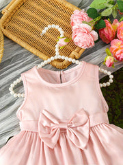 Baby Girl's Bow Layered Sleeveless Dress
