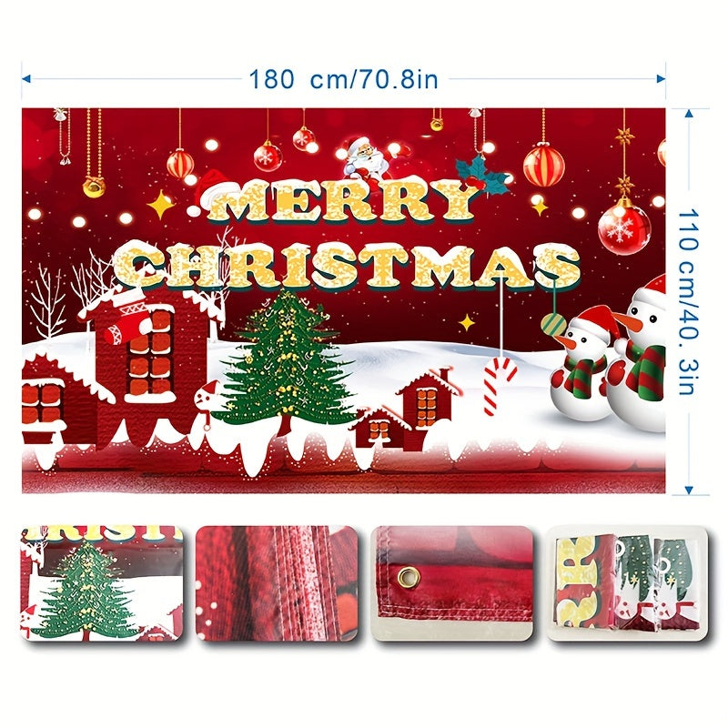 Santa Claus Snowman Xmas Photography Background Merry Christmas Party Backdrop
