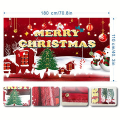 Santa Claus Snowman Xmas Photography Background Merry Christmas Party Backdrop