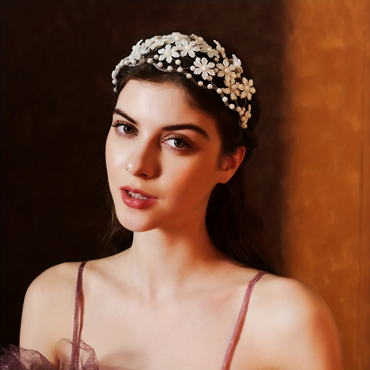 Faux Pearl Flower Headband Bridal Wedding Hair Accessory