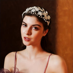 Faux Pearl Flower Headband Bridal Wedding Hair Accessory