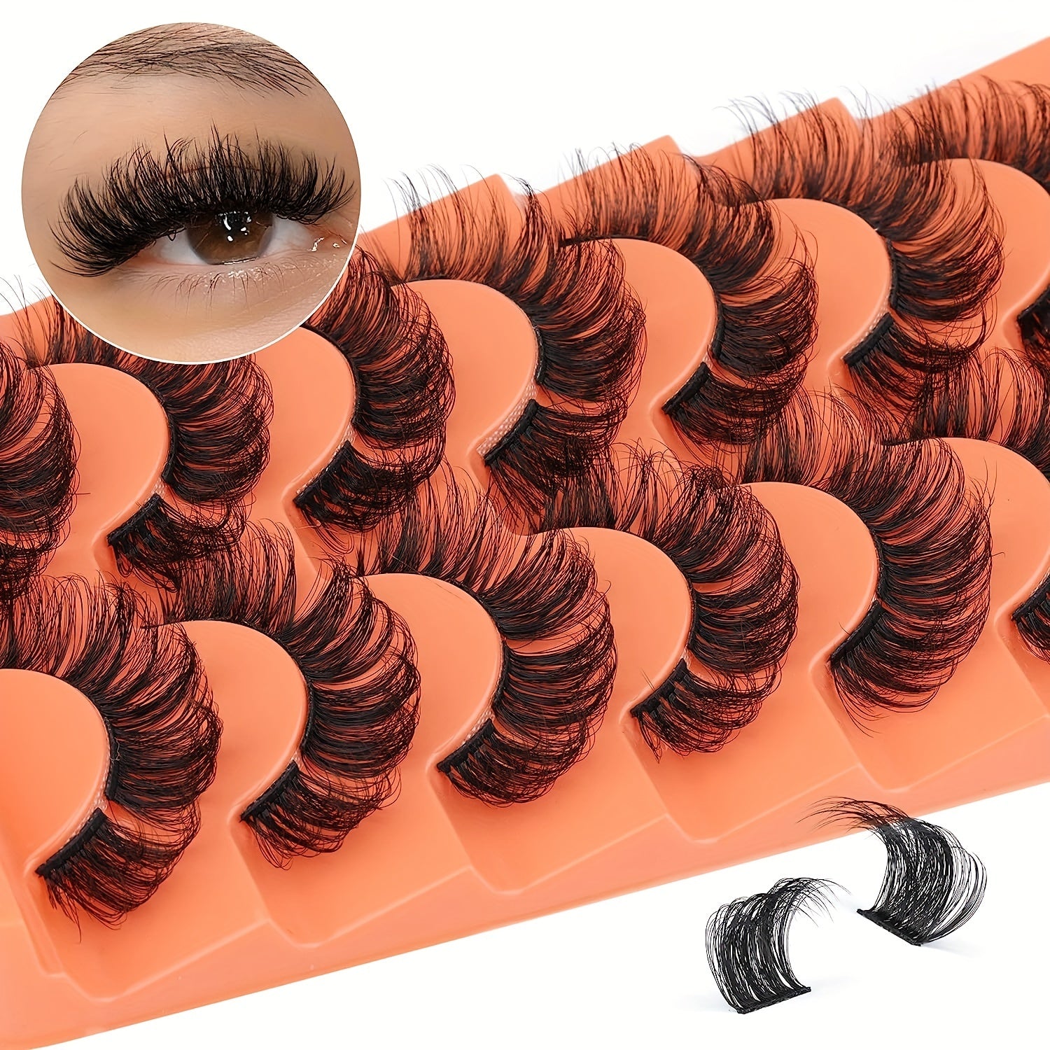 DIY Fluffy Cluster Lashes Natural Stripe False Lashes