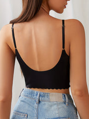 Scallop Trim Wireless Push Up Bra