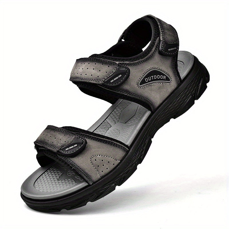 Men's Open Toe Hook And Loop Sandals Non Slip Comfortable Beach Shoes