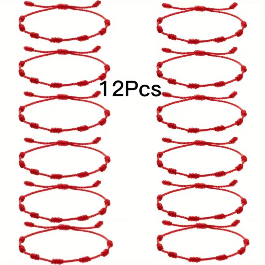 Classic Red Braided Rope Chain Bracelet Jewelry Gift Men Women Boys Girls Kids