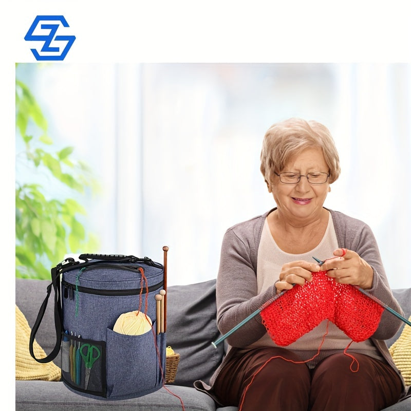 Cylinder Knitting Tool Storage Bag Large Capacity Organizer