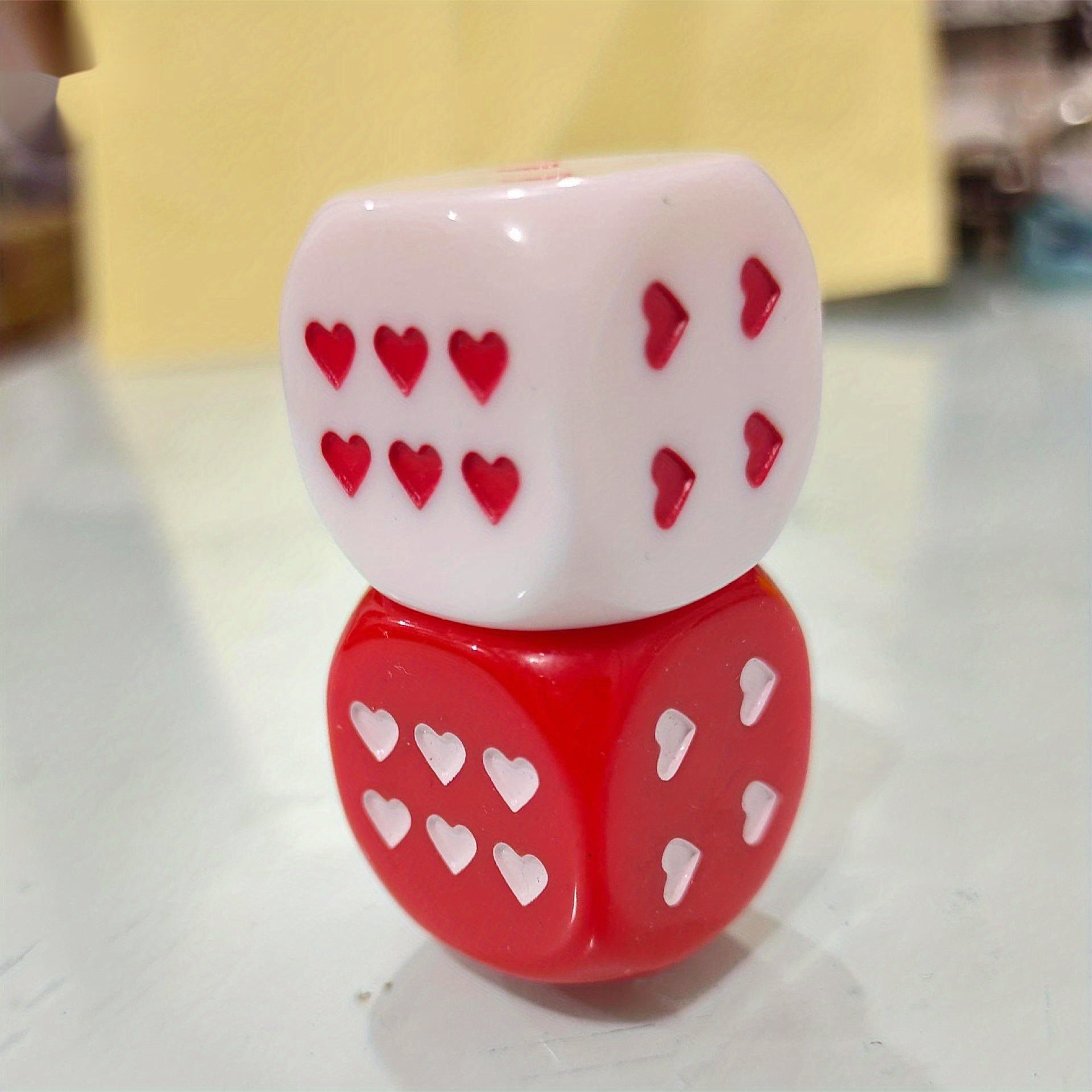 Heart Shaped Dice for Party Games 25mm 6 Sided
