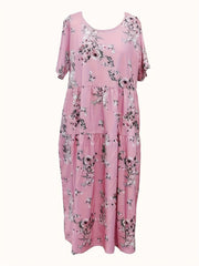 Floral Print Maxi Dress with Pockets