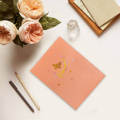 Pink Butterfly Blessing Carving Creative Postcard Anniversary Card
