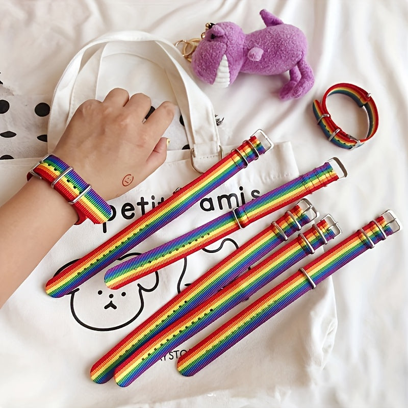 Rainbow Colorful Bracelet Cartoon Canvas Sports Bracelet
