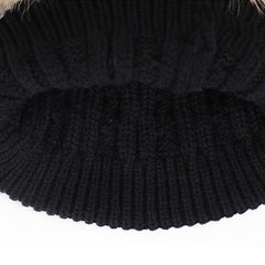 Double Ball Knitted Raccoon Hat