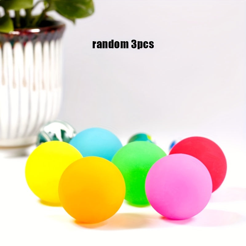 3pcs Glitter Bouncy Balls for Party Favors 42mm Rubber Bounce Balls