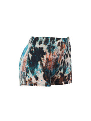 Letter & Floral Print Skinny Shorts for Women