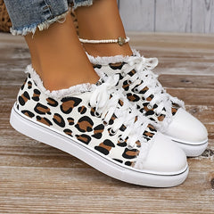 Leopard Pattern Skate Shoes Lightweight Low Top Sport Shoes