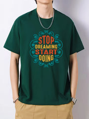 Men's Vintage Slim Fit Print Tee for Spring Summer Holiday