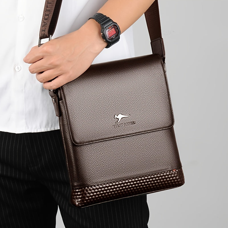 Men's First Layer Cowhide Shoulder Bag Large Capacity Business Crossbody Bag