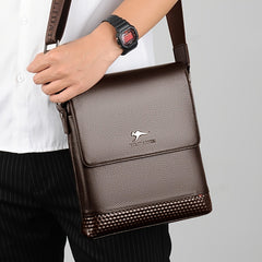 Men's First Layer Cowhide Shoulder Bag Large Capacity Business Crossbody Bag