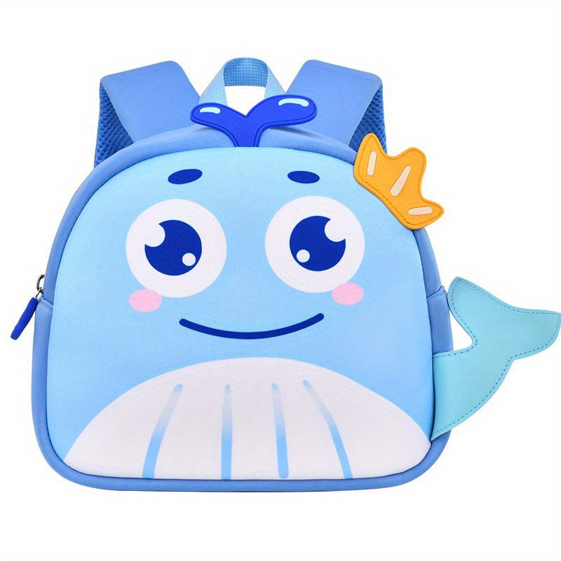 Kid's Cartoon Cat Whale Backpack w/ Anti-missing Rope - Primary School Bag