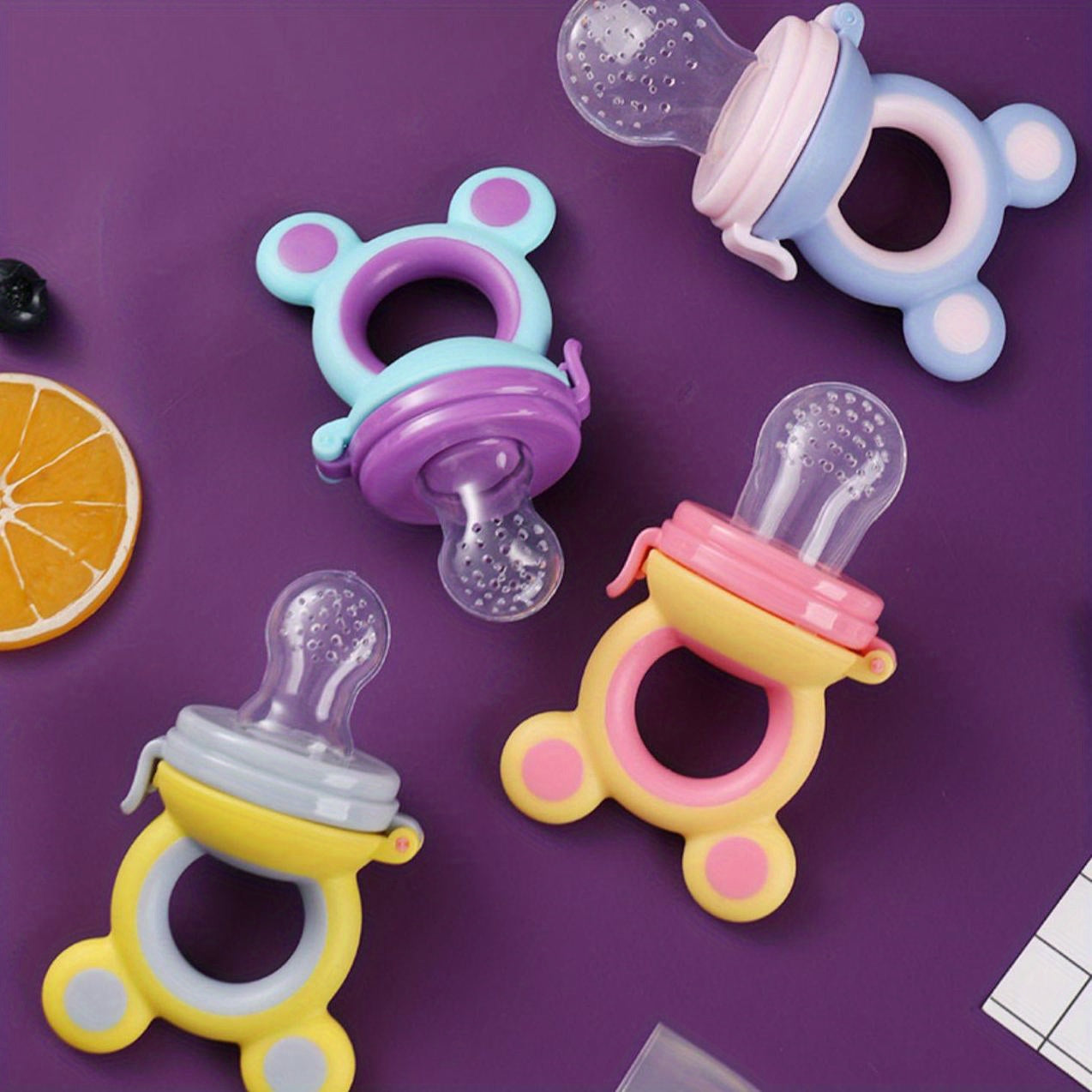 Silicone Baby Nutrition Feeder with Music, Fruit & Veggie Mesh Bag