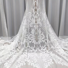 Mesh Sequins Lace Fabric for Wedding Party Sewing Decoration