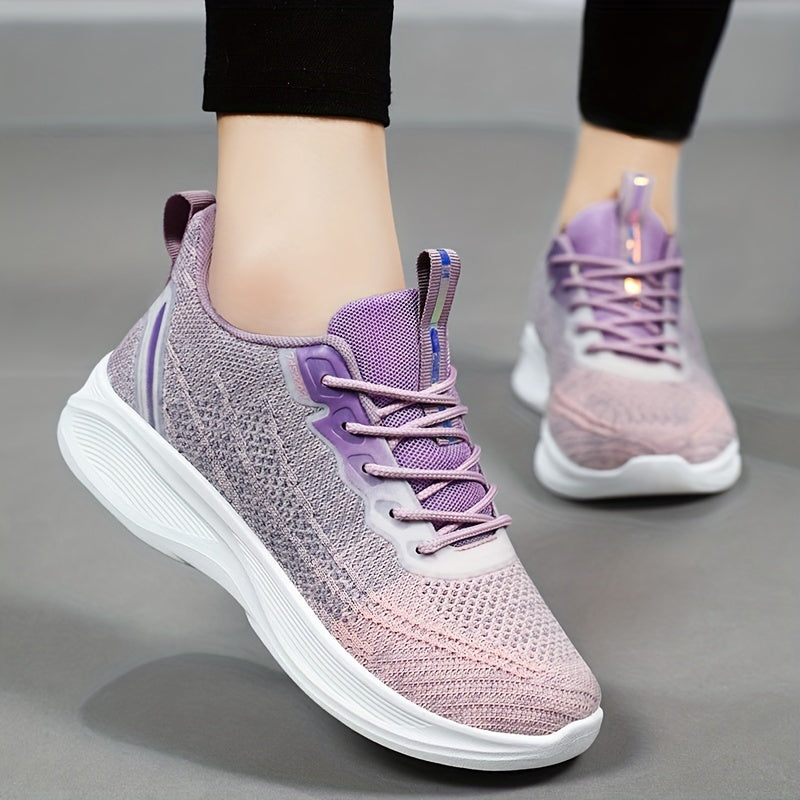 Women's Knitted Sports Shoes Low Top Running Sneakers