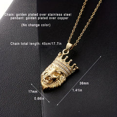 Boys Vintage Lion Pendant Necklace Jewelry Accessories