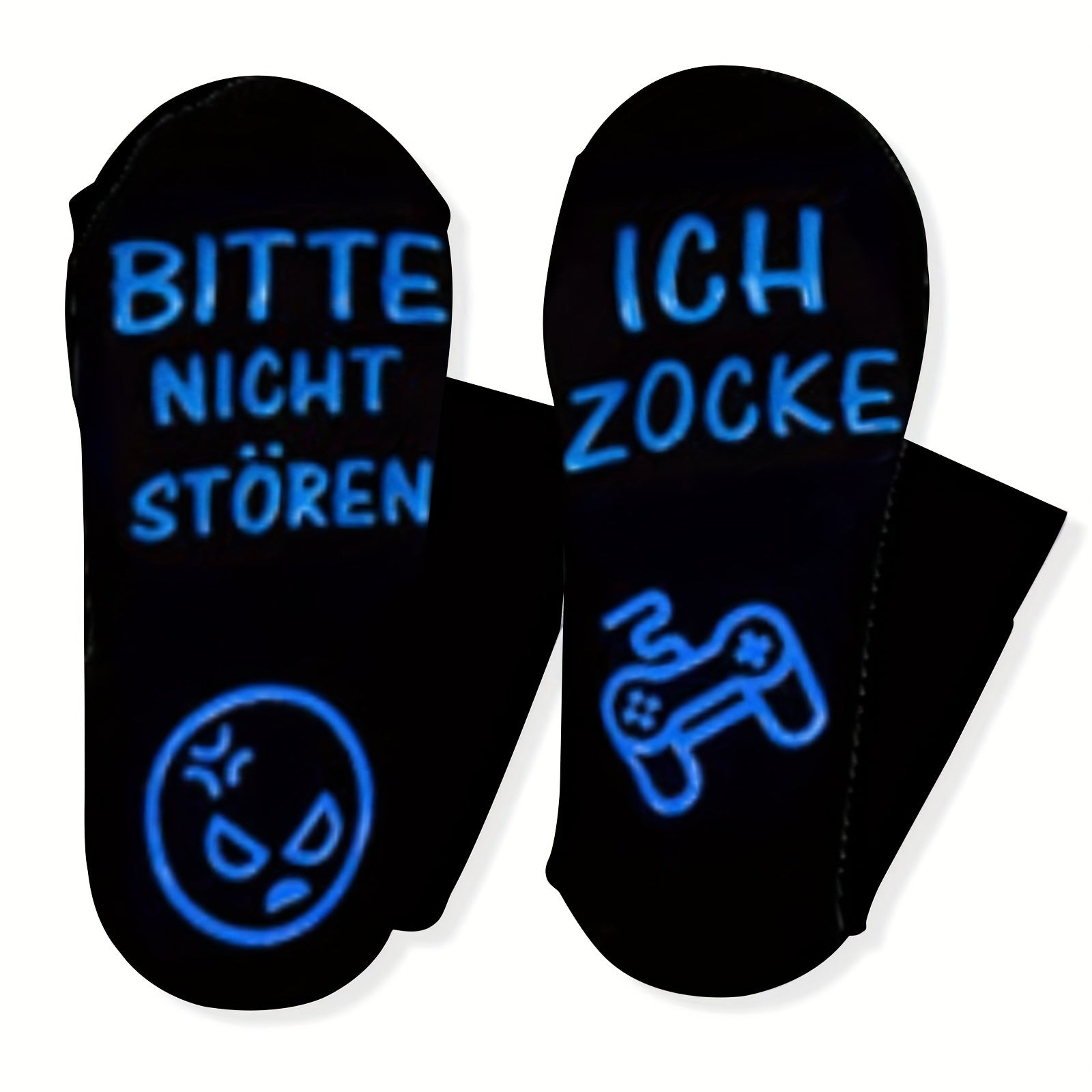 Men's Novelty Non Slip Letter Graphic Crew Socks