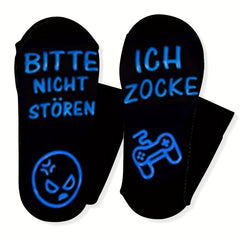 Men's Novelty Non Slip Letter Graphic Crew Socks