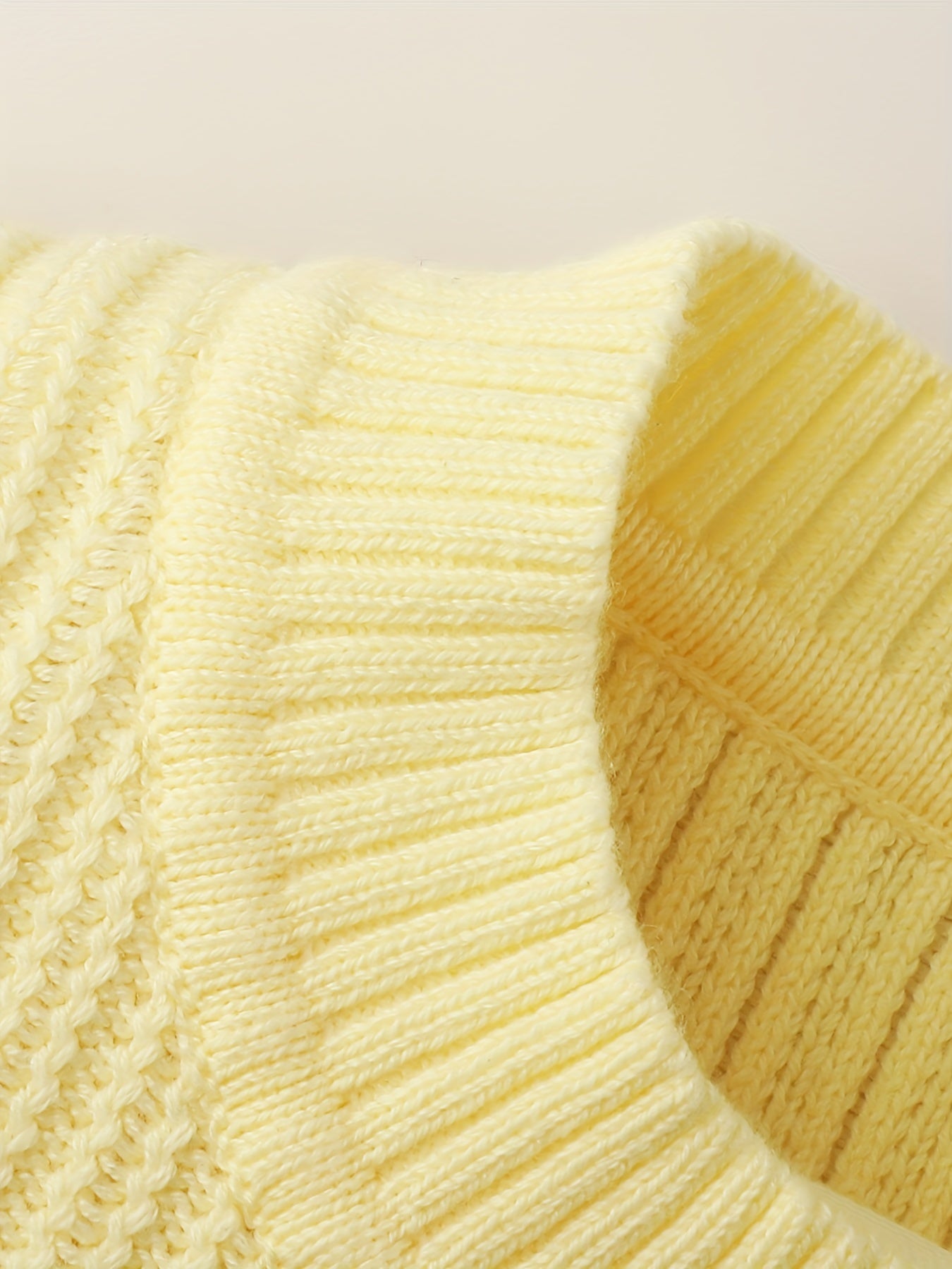 Flower Decor Round Neck Knit Vest for Baby Girls