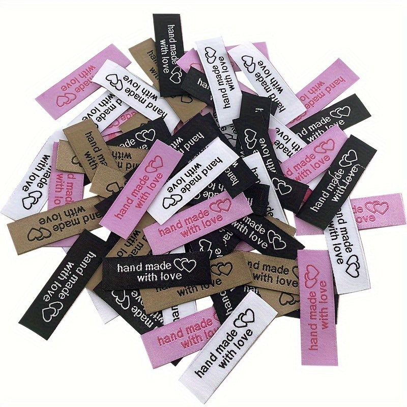 120pcs Personalized Woven Sewing Labels With Love for Clothing Garment
